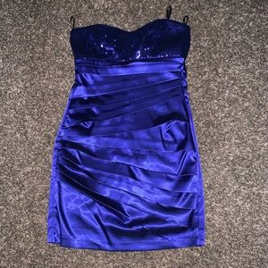 Purple formal dress.